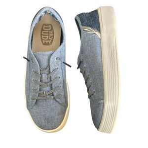Hey Dude Cody Craft Linen Two Toned Blue Sneakers Women’s Size 9